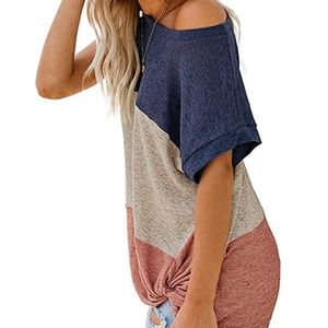Asvivid Knotted Off-Shoulder T-Shirt